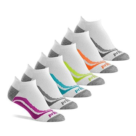 Prince Women's Tab Performance Athletic Socks for Running, Tennis, and Casual Use (Pack of 6) - White, Womens Size 6-10