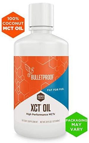 Bulletproof XCT Oil, Perfect for Keto and Paleo Diet, 100% Non-GMO Premium C8 C10 MCT Oil, Ketogenic Friendly, Responsibly Sourced from Coconuts Only, Made in The USA (32 oz)