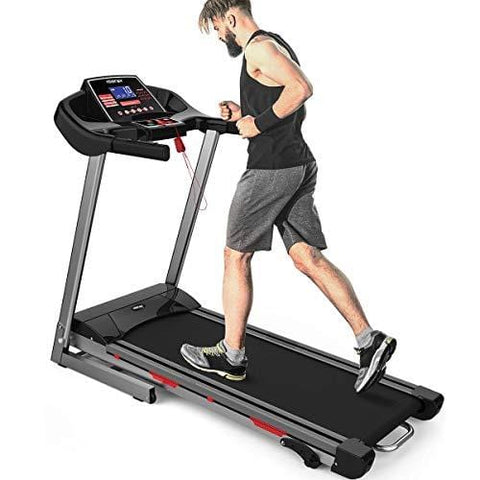 Merax Electric Folding Treadmill Running Jogging Machine, 16.5" Wide Running Surface, Convenient Shortcut Buttons, Shock-Absorbing Running Board