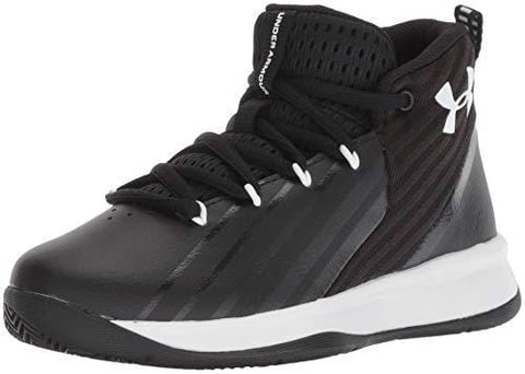 Under Armour Boys' Pre School Launch Basketball Shoe Black (002)/White, 2