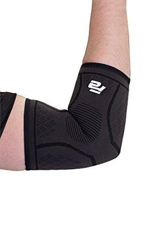 Fit Active Sports Compression Elbow Sleeve Support Brace for Tennis, Golfers, Tendonitis, Weightlifting, Bursitis, Workouts, Gym, Recovery, Pain Relief. Wear Anywhere