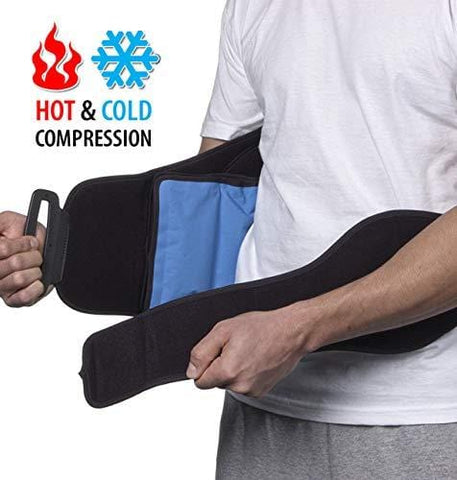 NatraCure Hot/Cold Compression Lumbar Support Back Brace/Wrap – Alleviates Pain from Back Surgery, Arthritis, Swelling, Sciatica, Degenerative/Slipped Discs, and Sports Injuries (6037 CAT)