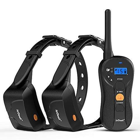 ieGeek Dog Training Collar for 2 Dogs - Rechargeable and Waterproof Shock Collar - 1960ft Blind Operation Remote Controlled Electric Collar with Tone/ Vibration/ Shock for Small/ Medium/ Large Dogs