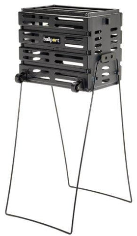 Tourna Ballport Deluxe Tennis Ball Hopper with Wheels - Holds 80 Balls
