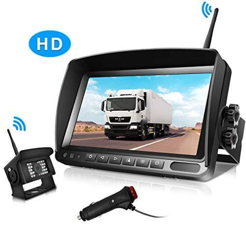 Digital Wireless Backup Camera and 7 Inch Monitor Kit HD IP69K Waterproof Front Rear View Camera for Car/Trucks/RV/Van/Trailer/Bus/Camper URVOLAX 170°Wide View Angle Super Night Vision Stable Signal