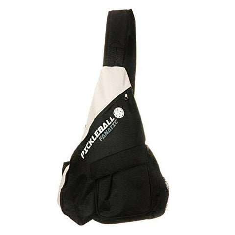 Pickleball Fanatic Sling Bag with Pockets for Paddles, Balls, Gear, and Water Bottle (Gray/Black)