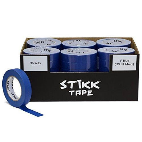 36 Roll Case 1" x 60yd STIKK Blue Painters Tape 14 Day Clean Release Trim Edge Finishing Masking Tape (.94 in 24MM) [product _type] STIKK - Ultra Pickleball - The Pickleball Paddle MegaStore