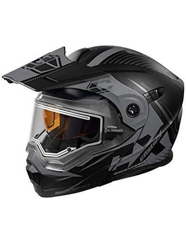 Castle X CX950 Focus Electric Modular Snowmobile Helmet (2XL, Matte Black/Gray)