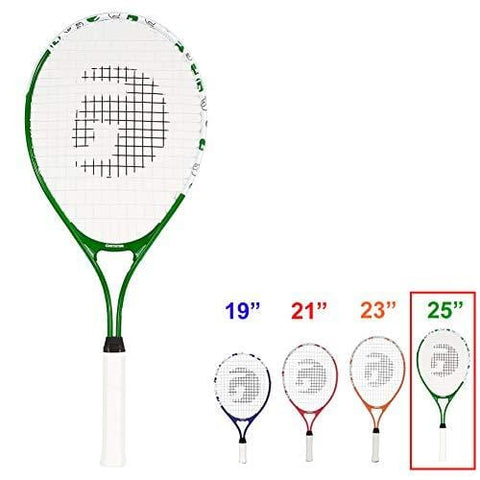 Gamma Sports Junior Tennis Racquet: Quick Kids 25 Inch Tennis Racket - Prestrung Youth Tennis Racquets for Boys and Girls - 93 Inch Head Size - Green