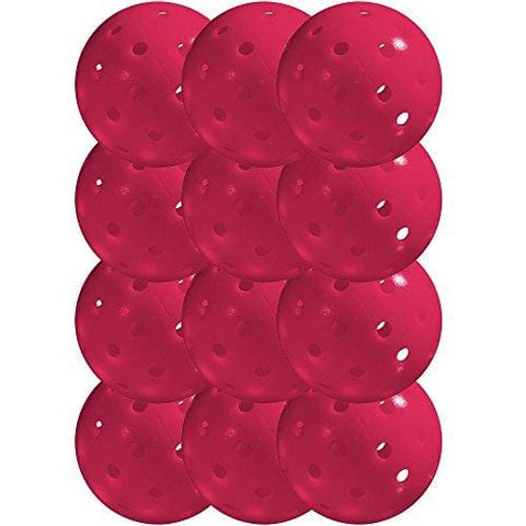 Franklin Sports X-40 Pickleballs - Outdoor Pickleballs - 12 Pack Bulk - USAPA Approved - Pink
