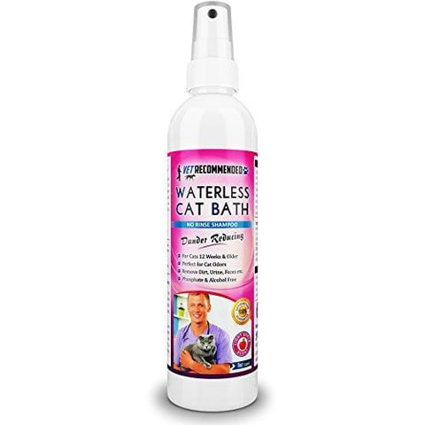 Vet Recommended NEW Waterless Cat Shampoo - Detergent and Alcohol Free - Apple Extract Dry Cat Shampoo Spray to Clean, Moisturize & Help Cat Dander - Use Without Using Water. USA Made (8oz/240ml)