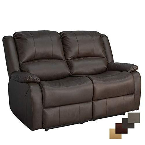 RecPro Charles Collection | 58" Double Recliner RV Sofa | RV Zero Wall Loveseat | Wall Hugger Recliner | RV Theater Seating | RV Furniture | RV Sofa Bed | RV Couch | Chestnut