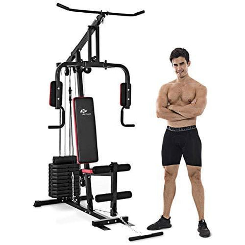 GOPLUS Multifunction Home Gym System Weight Training Exercise Workout Equipment Fitness Strength Machine for Total Body Training