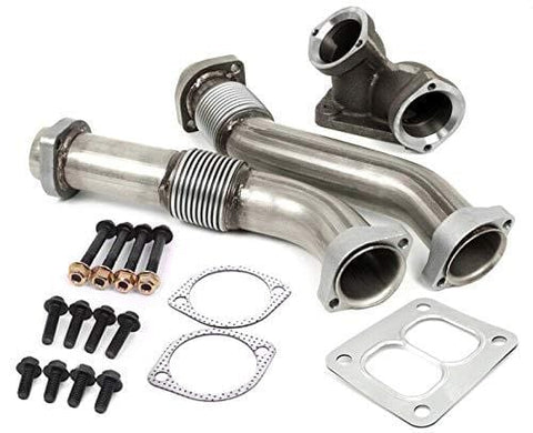Dieselsite 409 Stainless Steel Bellowed Up-Pipe Kit Compatible with 1994-1997 Ford 7.3 Powerstroke Diesel OBS