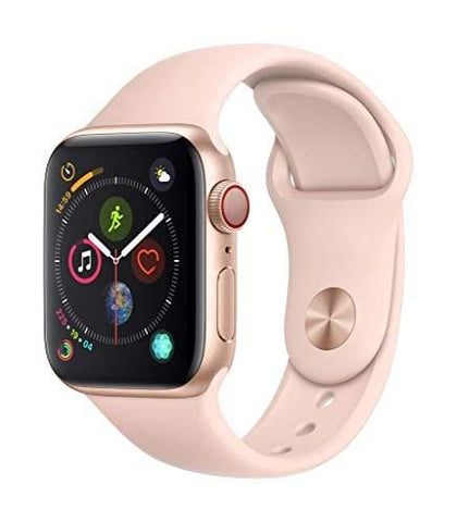Apple Watch Series 4 (GPS + Cellular, 44mm) - Gold Aluminium Case with Pink Sand Sport Band (Renewed)