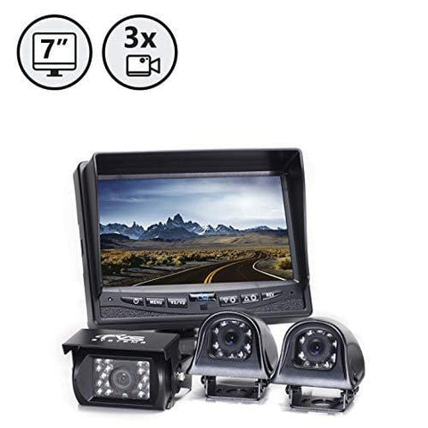 Rear View Safety Backup Camera System with Side Cameras for RV's, Trucks, Buses and Commercial Vehicles | RVS-770616N