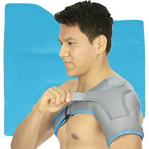 Arctic Flex Shoulder Ice Pack Brace - Cold Reusable Cool Gel Wrap & Hot Therapy - Immobilizer Compression Stability Support for Tendonitis, Dislocated Joint, Left & Right Rotator Cuff Arm Pain Relief