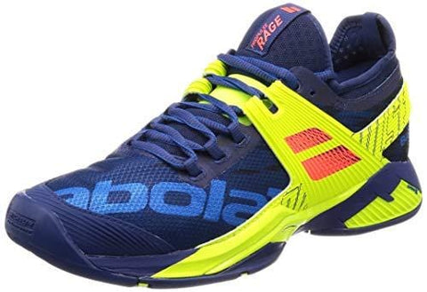 Babolat Men`s Propulse Rage All Court Tennis Shoes Blue and Fluo Aero (9.5 - TennisExpress)