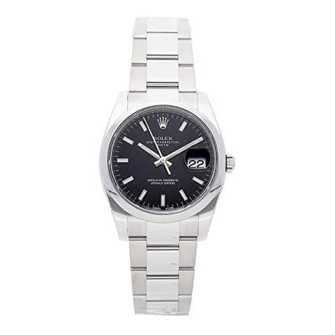 Rolex Oyster Perpetual Mechanical (Automatic) Black Dial Mens Watch 115200 (Certified Pre-Owned)