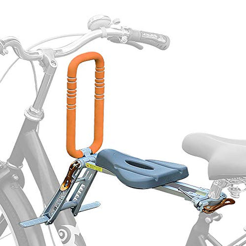 UrRider Front-Mount Child Bike Seat for Toddlers, Portable, Foldable & Ultralight Bicycle Kids Children Carrier Baby Seat with Handrail for Cruiser Bikes, Foldable Bikes, City Shared Bikes