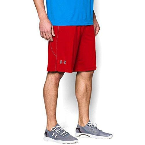 Under Armour Men's Raid 10" Shorts, Red /Steel, Small