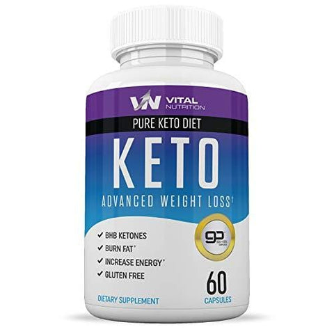 Pure Keto Diet Pills - Ketosis Supplement to Burn Fat Fast - Ketogenic Carb Blocker - Best Keto Diet Pills for Women and Men - Helps Boost Energy & Metabolism - 60 Capsules