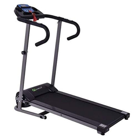 Goplus Folding Treadmill 1100W Running Jogging Machine for Home with LCD Display and Pad Holder