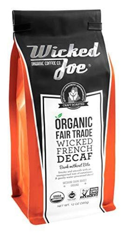 Wicked Joe Organic Coffee French Decaf Ground, 12 Ounce