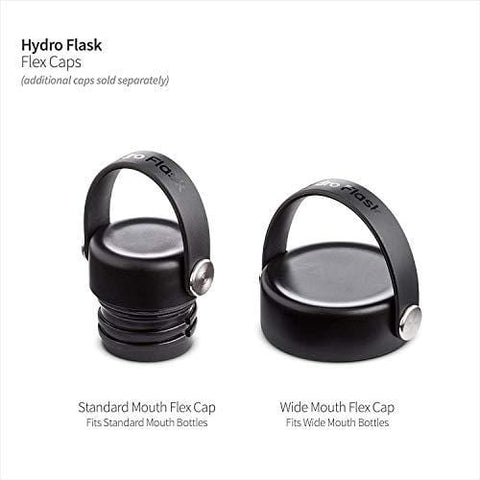 Hydro Flask Insulated Leak Proof Flex Cap | Fits Standard Mouth Water Bottles | Black