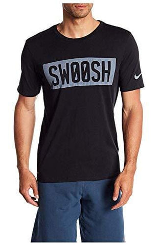 Nike Dri Fit Swoosh Cotton Black/Gray Men's Gym T Shirt Size L
