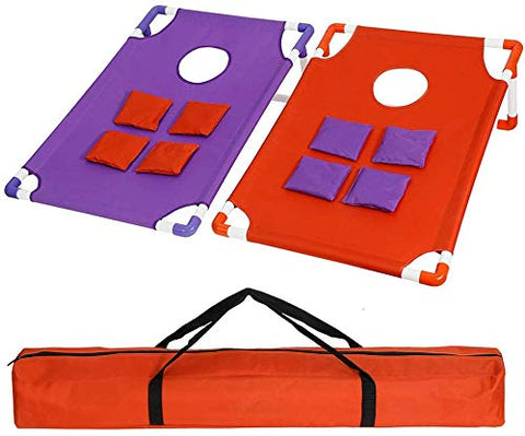 Smartxchoices 3FT X 2FT Portable PVC Framed Cornhole Toss Game Set with 8 Bean Bags and Carrying Case, Funny Party Game for Yard, Lawn, Gatherings, Outdoor, Indoor