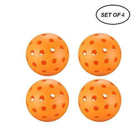 A&L Outdoor Pickleball Balls, New Concept True Flight Design 40 Hole Pickleball Balls Outdoor Set of 4, for Outdoor or Indoor (4 Pack) (Orange)