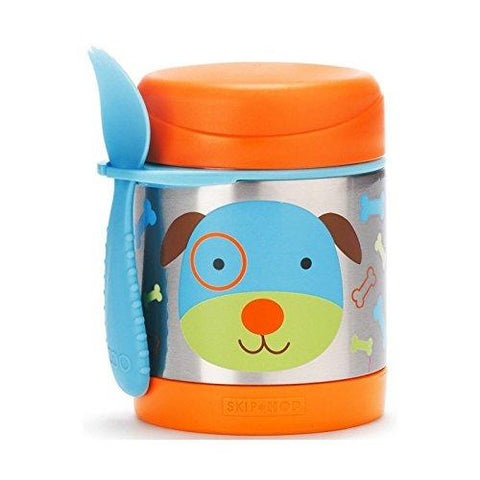 Skip Hop Baby Zoo Little Kid and Toddler Insulated Food Jar and Spork Set, Multi, Darby Dog