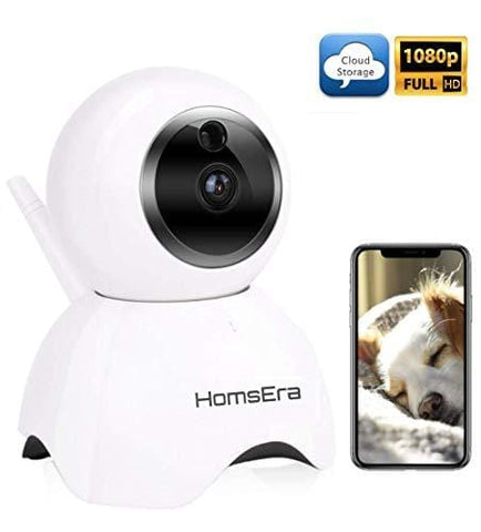 [Clearance SALE] Upgraded 2019 - HomsEra 1080P Full HD 2MP Wireless Pet/Dog/Baby/Home Security Camera MotionDetection, 2 WayAudio, NightVision, Pan/Tilt/Zoom, CLOUD Storage IOS/Android/WindowsPC App