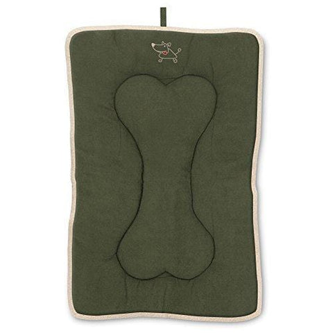 Best Pet Supplies Machine Washable Dog Crate Mat - Double-Sided Kennel Pad-Olive Green, Large
