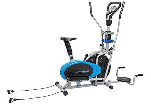 Body Xtreme Fitness 6-in-1 Elliptical Trainer Exercise Bike, Home Gym Equipment, Push Up Bars, Ab-Twister, Hand Weights, Resistance Bands, Pulse Sensors, Bonus Cooling Towel