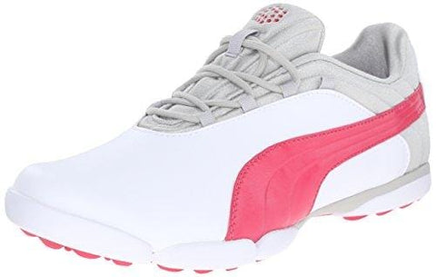 PUMA Women's sunnylite v2 Golf Shoe, White/Rose Red/Gray, 7 M US