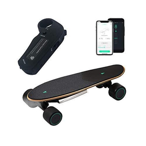 WALNUTT Spectra Mini Plus Electric Skateboard with 3D Posture Control Hub Motors Boosted Maple Board Bluetooth Connectivity Top Speed 12.4 mph Range 6.2 Miles Varying Speeds Smart Braking 9.2 lbs