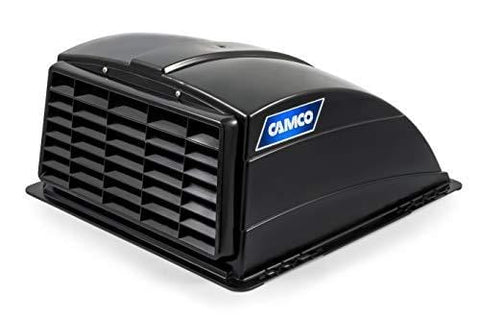 Camco Standard Roof Vent Cover, Opens for Easy Cleaning, Aerodynamic Design, Easily Mounts to RV with Included Hardware-Black (40443)