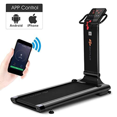 Goplus 1.5HP Electric Folding Treadmill Portable Motorized Running Machine Home Gym Cardio Fitness w/App (Black)