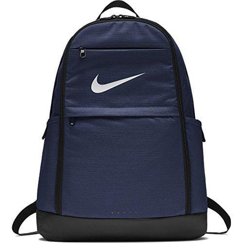 Nike Brasilia Training Backpack, Extra Large Backpack Built for Secure Storage with a Durable Design, Midnight Navy/Black/White