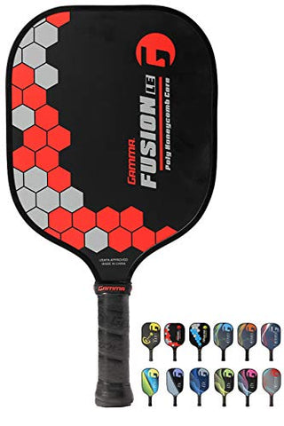 Gamma Sports Pickleball Paddles: Fusion LE Pickleball Rackets - Textured Fiberglass Face - Mens and Womens Pickle Ball Racquet - Indoor and Outdoor Racket: ~8 oz