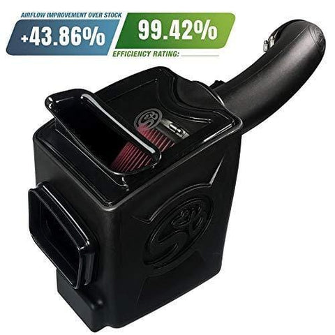 S&B Filters 75-5103 Cold Air Intake For 2017-2019 Silverado/Sierra Duramax 6.6L (Oiled Cleanable, 8-ply Cotton Filter)