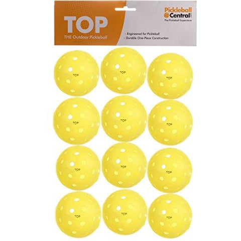 TOP ball (The Outdoor Pickleball) - DOZEN (12 Balls) - Yellow - USAPA Approved for Tournament Play
