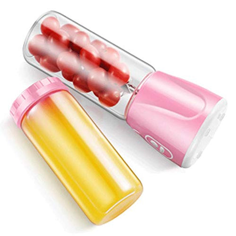 Juice Blender Portable Smoothie Blender Mini Juicer Fruit Mixer Glass Cup Stainless Blades, Personal Blender for Shakes and Smoothies Baby Kids Food Seniors Drinks Travel Home Office GYM (Princess Pink)