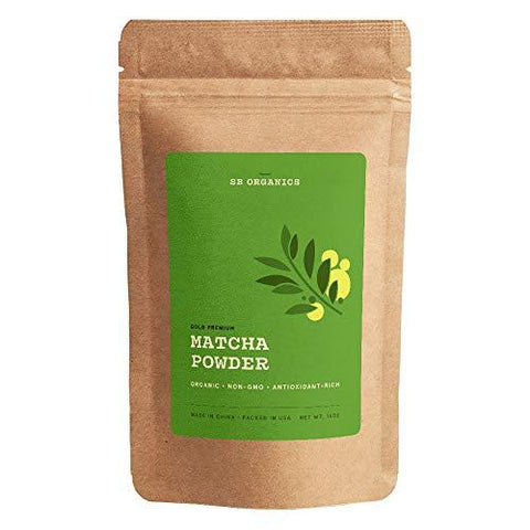 SB Organics Matcha Green Tea Gold Premium Powder - USDA Organic Non-GMO Classic Standard Culinary Ground Powder for Baking, Smoothies, Coffee, Tea - 16 oz