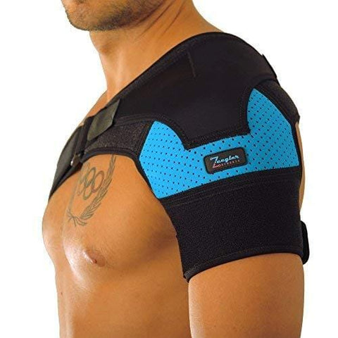 Shoulder Stability Brace - Adjustable Compression Sleeve & E- Book by Zeegler Orthosis -Rehabilitation Wrap for Torn Rotator Cuff Pain, Tears, Sprains, Bursitis, Labrum Tear, Tendinitis