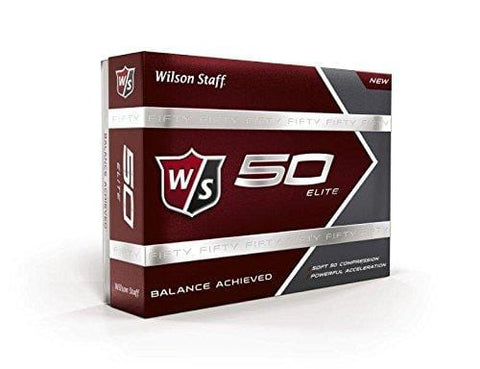 Wilson Golf Staff Fifty Elite Golf Balls, Dozen Slide Pack, White - WGWP17002