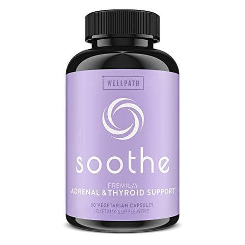SOOTHE Adrenal Support & Thyroid Support Supplement - Natural Formula That Promotes Energy, Metabolism, Adrenal Fatigue Relief, Stress Response | Ashwagandha, Rhodiola, Zinc | Cortisol Balance | Vegan