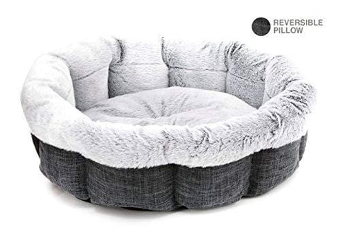 Best Pet Supplies Round Bed for Pet, Medium, Charcoal (Round)